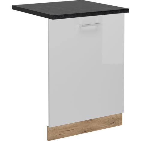 Panneau de lave-vaisselle R-Line, Blanc Haute brillance, 60cm , PT Anthracite, Vicco