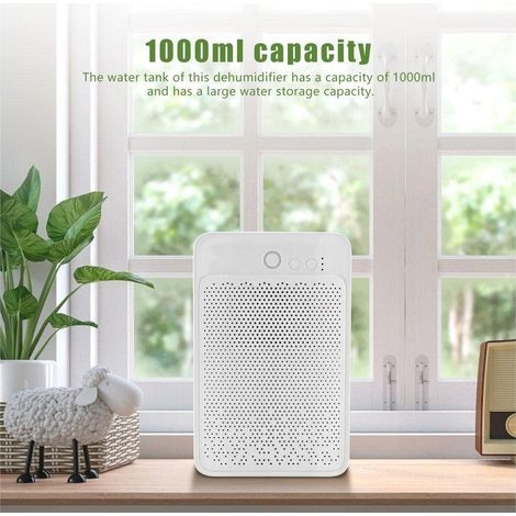 GROOFOO Déshumidificateur Domestique 1000ml Grande Capacité - Arrêt Automatique à Réservoir Plein, Économe en Énergie et Silencieux