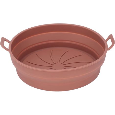 Doublure en Silicone pour Friteuse, Pot Rond en Silicone Pliable De Qualité Alimentaire Résistant Aux Hautes Températures(marron-21CM) (1/5)