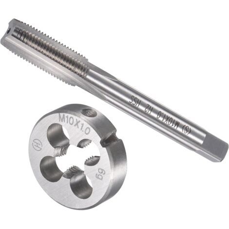 Taraud et Matrice Ensemble, M10 x 1 Filetage, Métrique Grande Vitesse Acier Machine Vis Robinet & Rond Matrice Outil -(pour Filetage Tapotement Réparation), 1-Ensemble (1/5)