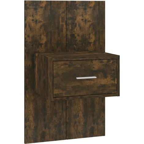 Maison Exclusive - Mesita de noche de pared roble ahumado (1/5)