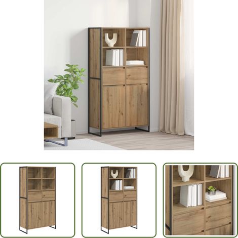 vidaXL Industrielle Möbel - Sideboard 2 pcs Kunsthandwerk Eiche 81 x 36 x 150.5 cm (1/5)