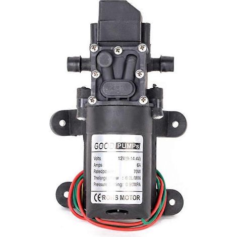 Pompe à diaphragme automatique 6L/Min, interrupteur intégré, sans filetage – 1 pièce, usage auto, débit constant, moteur 12V, idéale pour camping-car et bateau. (1/5)