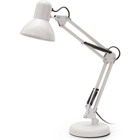 Lampe de bureau Architecte, blanc, douille E27 (1/5)