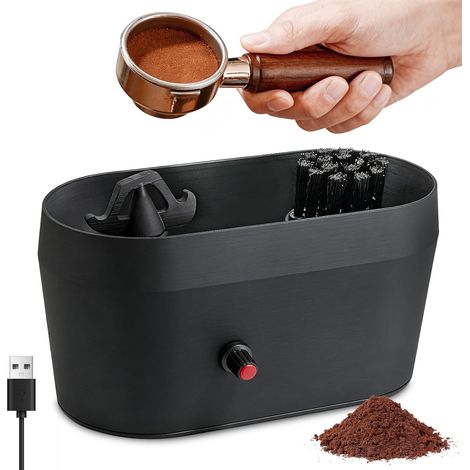 Kit de Nettoyage pour Filtre à Café, 19 x 9,5 x 11cm Nettoyeur électrique Automatique pour Porte-Filtre, Kit de Nettoyage pour Porte-Filtre à Café, Support pour Nettoyage à Expresso pour Le Nettoyage (1/5)