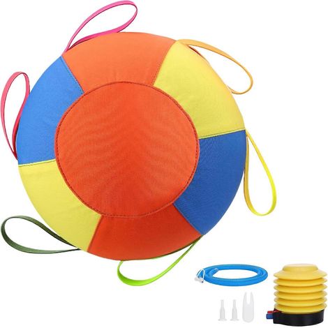 Balle gonflable pour chien, balle d'entraînement indestructible avec sangle, jouet interactif pour animaux de compagnie pour le jeu et l'exercice en extérieur