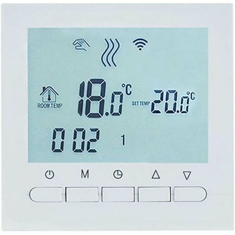 BOT-313 WiFi Digital Gas Boiler Thermostat Adjustable Wireless Programmable Indoor Room Thermostat with LCD Display and Online Control via Smartphone APP - Blue (1/5)