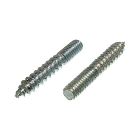 Lot de 100 vis à cheville double extrémité bois vers métal 8 4 mm x 25 mm acier BZP