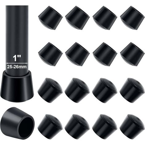 25mm Capuchons de Pied de Chaise, Sopito 16 Pcs Ronds en Caoutchouc Meubles Tasses Capuchons de Pied de Chaise Couvre-Pieds de Table Protecteurs de Sol Antidérapants, Noir (1/4)