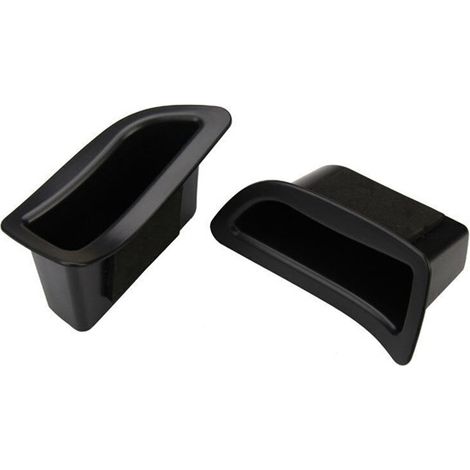 1 Paar schwarze ABS-Aufbewahrungsboxen für die Türarmlehnen des Volvo V40. Inhalt: 1 Paar Türaufbewahrungsboxen. (1/5)