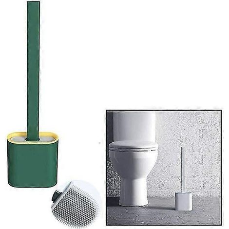 Kreative Silikon-Toilettenbürste von Mtupoc mit Wandhalterung, flach und flexibel, ideal zur Reinigung von Toiletten und Badewannen. (1/4)