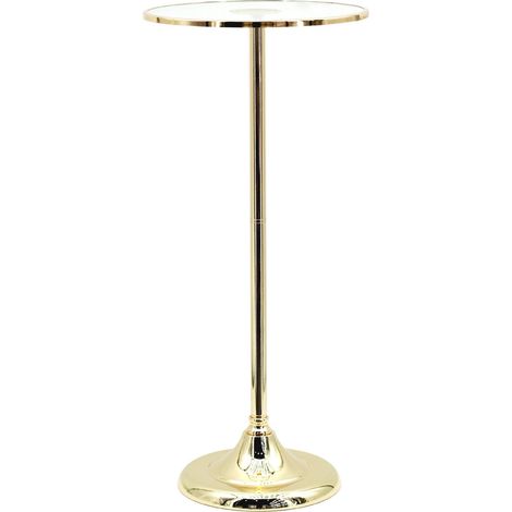 Vimin Box Alzata Piatto Tondo Vetro e Metallo D 35 Cm H 73 Cm Oro