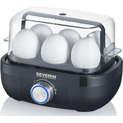 Severin EK 3166 Cuiseur à oeufs sans BPA, avec verre doseur, avec pique-œuf noir