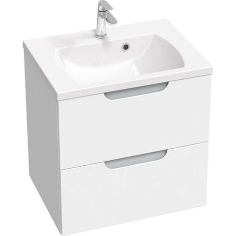 Ravak Classic II - Mobile lavabo 59x45x58 cm, 2 cassetti, bianco/grigio lucido X000001477 (1/5)