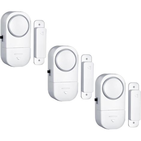 Mini alarme de porte sans fil, capteur antivol, alarme de porte et de fenêtre sans fil, piles incluses, lot de 3