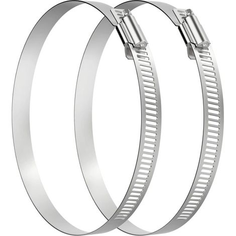 Edelstahl-Schlauchschellen, 2er-Set, Klemmbereich 118–140 mm, zur Befestigung von Abgasrohren und Abluftventilatoren (1/4)