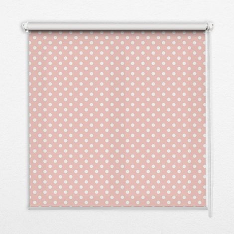 Innenrollo Fensterrollo - Rollo ohne Bohren - Sichtschutzrollo - Lichtdurchlässiges Rollo - Rechteckiges - Rollo - (120 cm x 140 cm) - Weiße Punkte (1/5)
