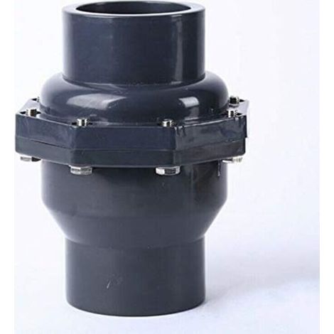 Clapet anti-retour à bascule en PVC avec double raccord pour tuyau de pression métrique (DN25 Φ32 mm) (1/5)