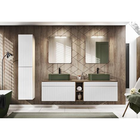 Ensemble complet de salle de bain 180 cm - Emblematic White - Livraison gratuite
