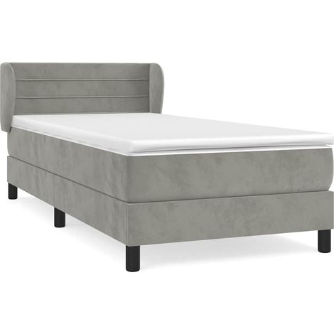 Maison Exclusive - Boxspringbett mit Matratze Hellgrau 100x200 cm (1/5)