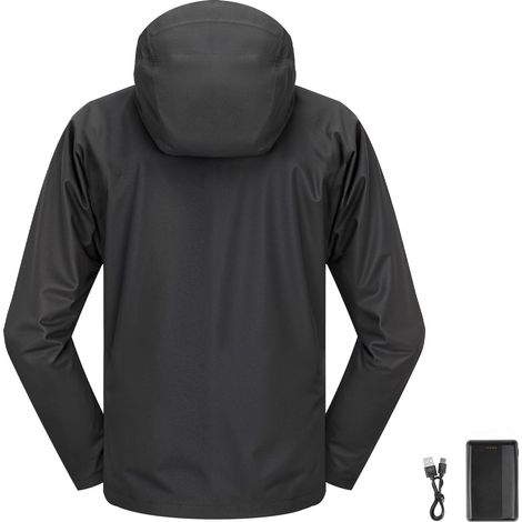 Veste Chauffante Homme Batterie 7.4V, Manteau Électrique Coque Douce, Imperméable Coupe-Vent Léger, 5 Zones Chauffantes & 3 Niveaux, Lavable Machine (1/5)