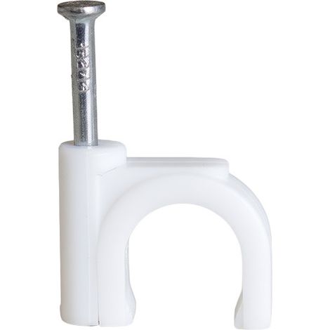 Collier de fixation câble avec clou 7 mm blanc – lot de 100 – HOROZ (1/4)