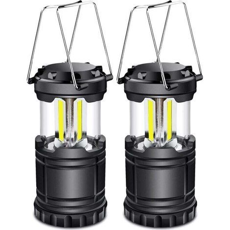 Lanterne Camping LED, Lampe Camping portable 350LM avec poignées en métal, pour Tente Camping Randonnée Pêche Cave etc, 2 pièces [Classe énergétique A+] (1/5)