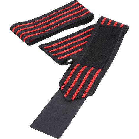 1 Paire de Bandes de Poignet de Compression pour l'Entraînement en Force, le Fitness et la Gym - Soutien Rouge et Noir (1/5)