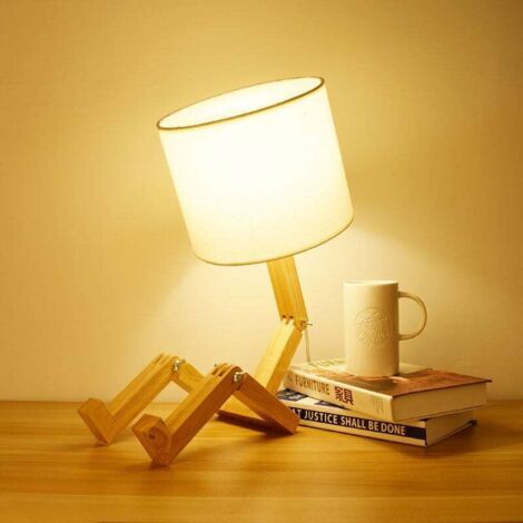 Lampe de Chevet Réglable avec Abat Jour en Tissu Lampe de Lecture Moderne pour Bureau Chambre à Coucher Salon