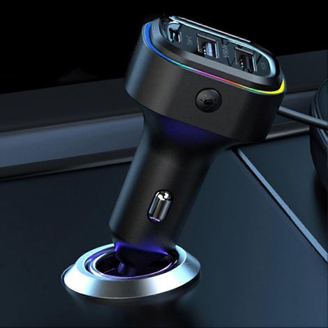 Chargeur USB multifonctionnel pour voiture, charge rapide 66 W + 15 W avec 6 ports de charge pour voitures, camions, fourgonnettes et SUV 12-24 V. (1/5)
