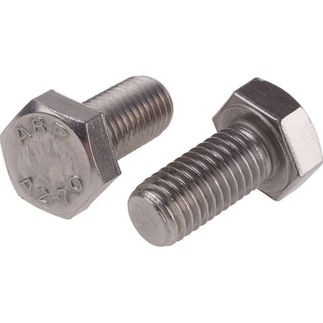 Vis à tête hexagonale, Acier Inoxydable A2 304 Brut, M12 x 25mm ( Prix pour Sachet de 25 )