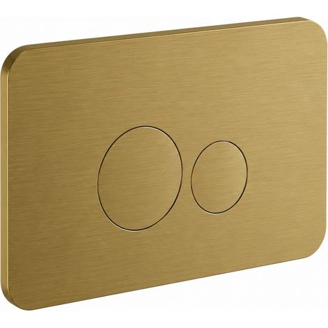 Placa de acero inoxidable color latón cepillado, modelo redondo con doble pulsador Mamoli 00000650000G Latón cepillado (1/3)