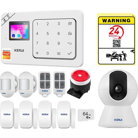 Sistema de alarma, control inalámbrico, compatibilidad con asistente de voz, kit de alarma de 8 unidades, enchufe europeo (UE-A). (1/2)