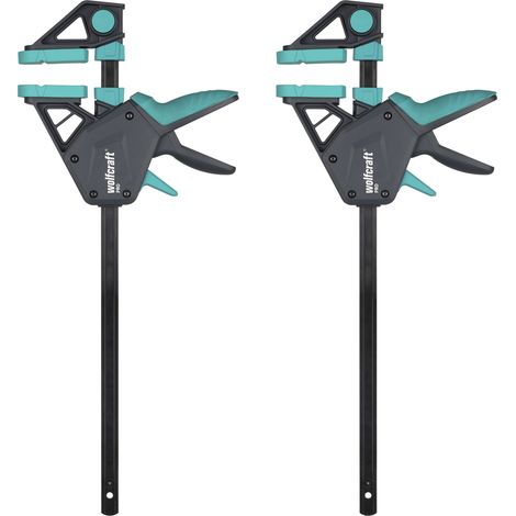 wolfcraft - Kit de 2 Serre-Joints à une main PRO - Ouverture jusqu'à 300 mm - Force de serrage max. 150 kg - réf. 8676060