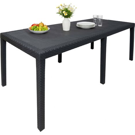 Outdoor-Tisch Abbaviva, 10 Plätze, 90x150x72h cm, Schwarz