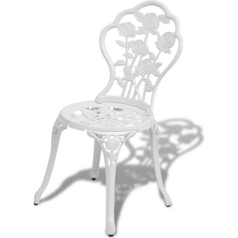 Chaise de jardin métal coulé blanc Dawa - Lot de 2 (1/2)