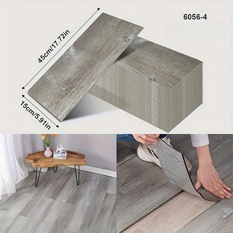 (Style 13, 10 pièces) Stickers de sol 3D auto-adhésifs, papier peint épais imitation bois, imperméables et résistants à l'usure (1/3)