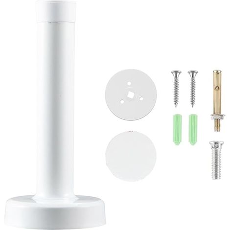 Butee de Porte Acier Inoxydable, Stop Porte, Arret de porte, Anneaux de Protection Caoutchouc Vis et Coll 2 Méthodes D'installation (Blanc, 15cm) (1/5)