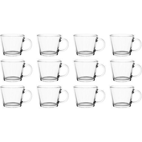 Tazza in vetro con manico, liscia, marca Justin, 380 ml, set da 12 (1/2)