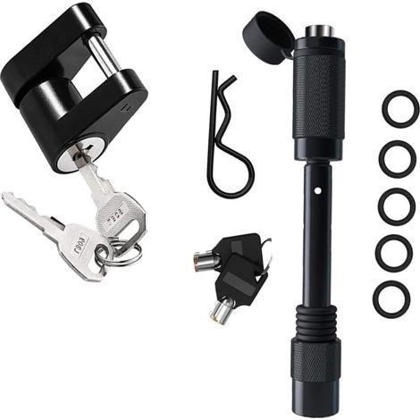 Piece Trailer Hitch and Coupler Lock Set Heavy Duty Steel