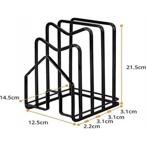 1 support de rangement noir pour planche à découper en métal, support de rangement pour planche à découper (1/4)