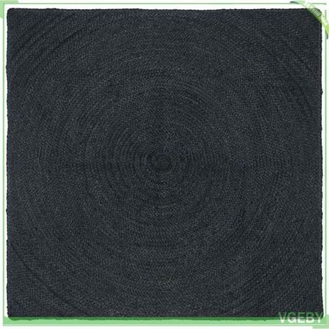 Tapis - FAFEISY - 42010561 - Carré 120 x 120 cm - Jute 100% - Gris foncé (1/5)