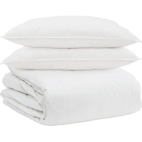Ensemble de Duvet avec oreiller 3 pcs Blanc Plume de canard (1/5)