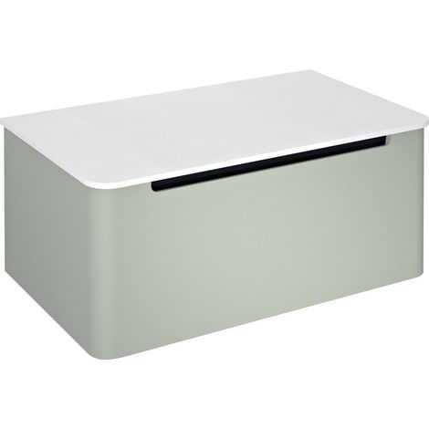 Meuble sous-vasque KERALA 80x35x47,5cm, 1x tiroir, vert (1/4)