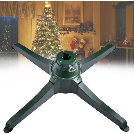 360° drehbarer, verstellbarer Weihnachtsbaumständer, 80 cm – Zwei-Wege-Drehung, bis zu 24 cm – Elektrischer Drehständer für künstliche Weihnachtsbäume bis 36 kg (1/5)