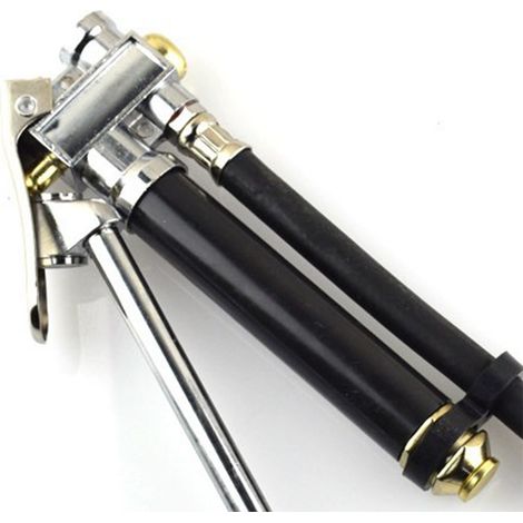 (Keine Probe erforderlich, wir folgen einfach dem Verfahren) (Exklusiv für Mexiko) Tragbare Druckluftpistole für Autoreifen, mit schwarzem Schlauch, Manometer und Druckmesser, multifunktional, langleb (1/5)