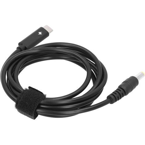 Câble de charge CC PD avec ports d'entrée Type-C et USB-C femelles, compatible avec la charge rapide PD, idéal pour la charge des ordinateurs portables et utilisable sur prise murale. Haute performanc (1/4)