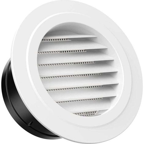 Griglia di ventilazione rotonda in plastica da 100 mm con zanzariera, adatta per pareti interne ed esterne -Crezuo
