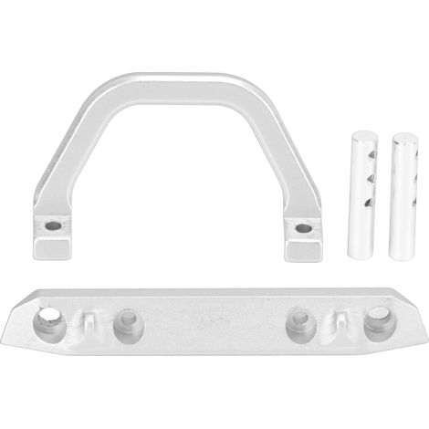 Frontstoßstange aus Aluminium mit LED-Beleuchtung für Axial SCX24 1/24 ferngesteuertes Auto, silber (1/5)