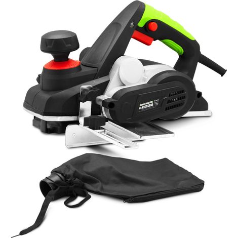 Rabot électrique 900W – Profondeur de rabotage 0-3mm – Largeur 82mm – Poignée softgrip pour confort – Pour bois dur – Constructor